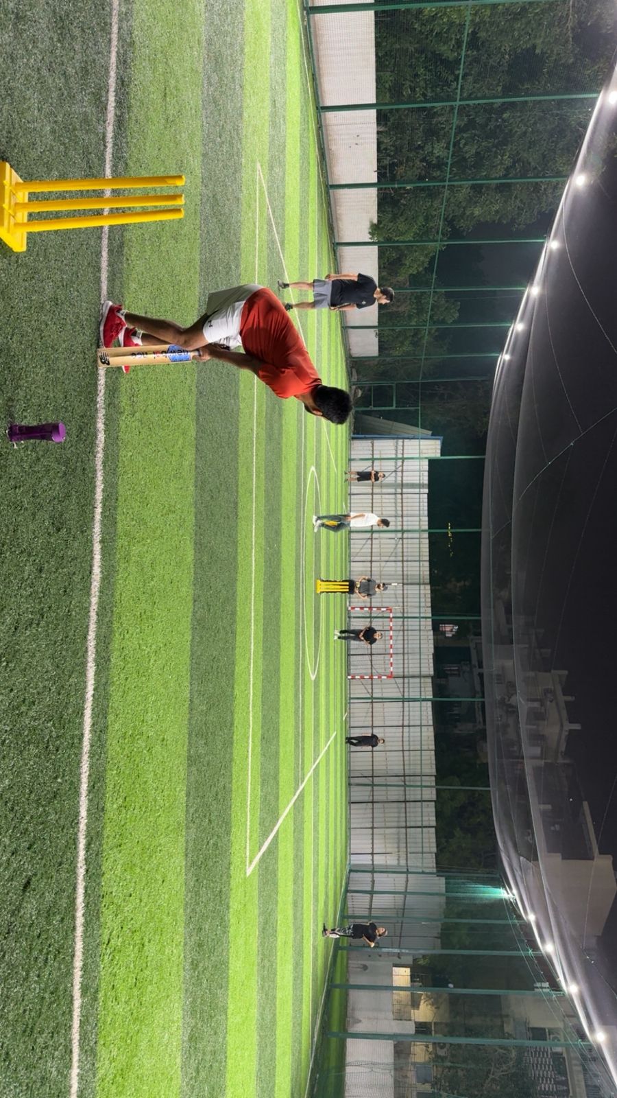 Box Cricket Action Scene at Ace Football and Box Cricket